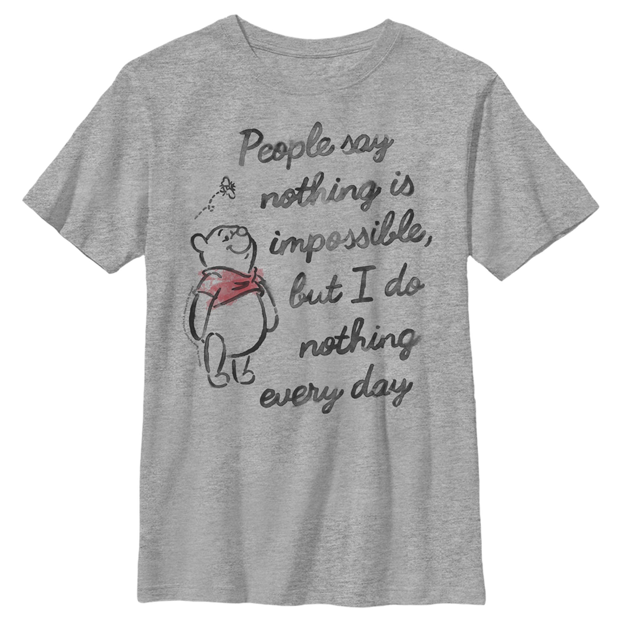 Boy’S Winnie The Pooh Nothing Is Impossible, I Do Nothing All Day T-Shirt