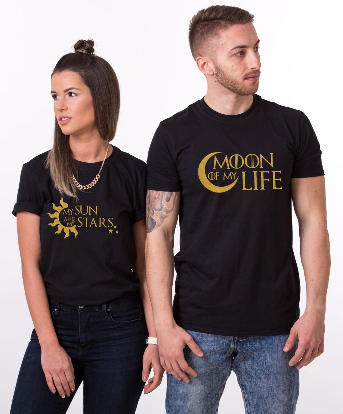 Valentine’s day gift,His and hers shirts,His and hers,Couple shirts, Love shirts,Moon of my life,My Sun and my Stars,UNISEX,Price per item