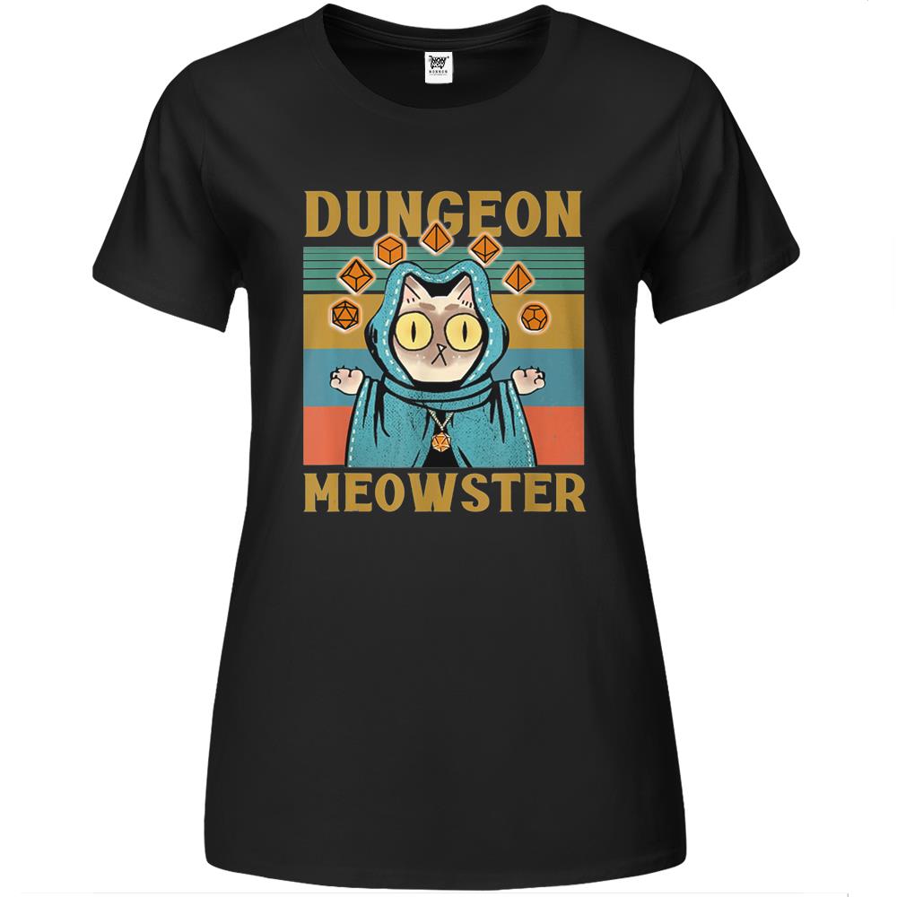 Dungeon Meowster Funny Nerdy-Gamer Cat-D20 Dice Rpg Premium Womens T Shirts