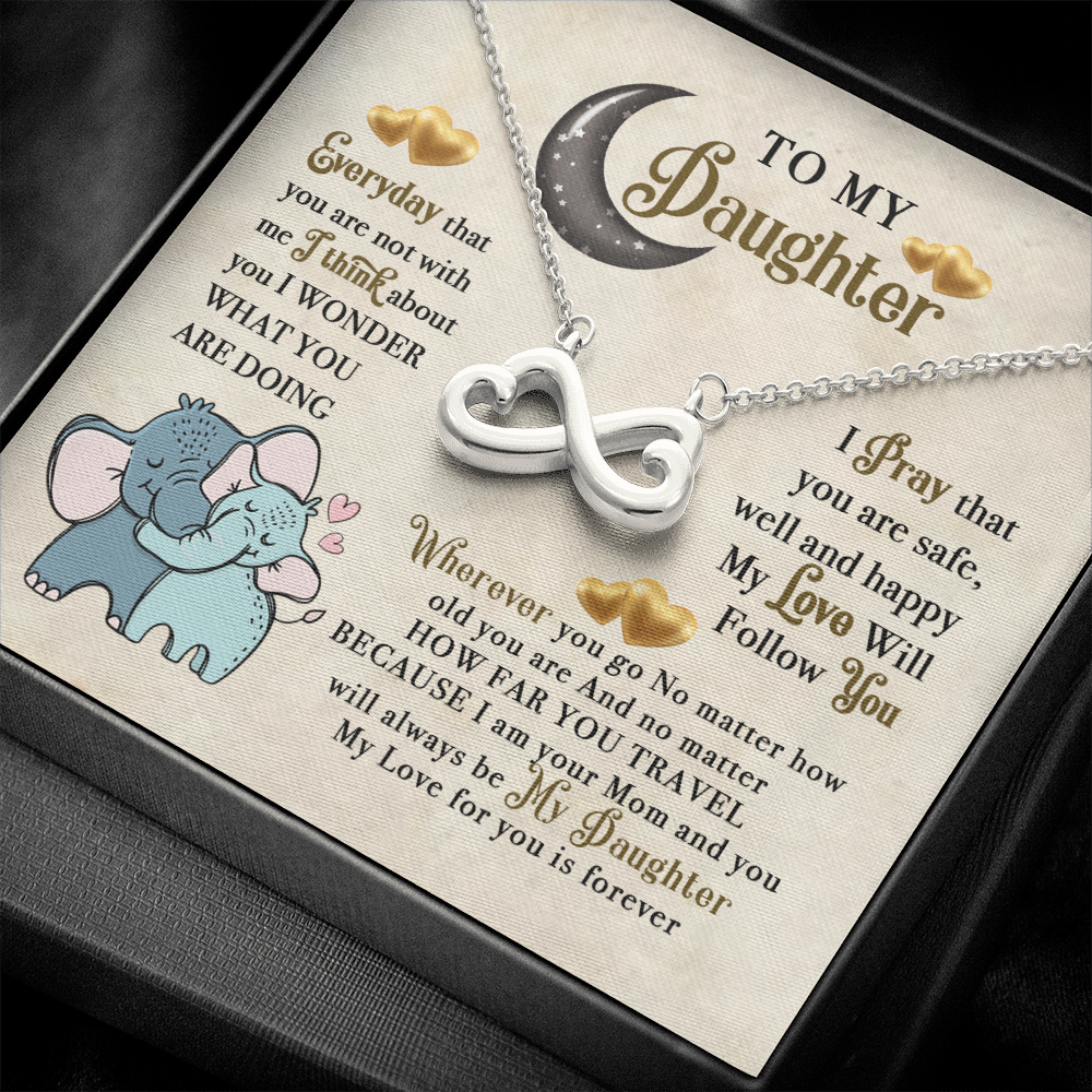 To My Daughter Elephant Mom Birthday Gift, To My Daughter Elephant Love Necklace, Gift For Daughter, Daughter Birthday, Daughter Mother Gifts, Dumbo Inspired Necklace