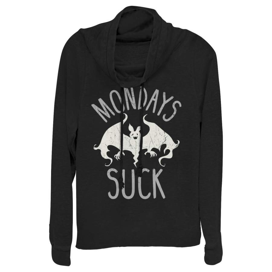 CHIN UP Junior’s Halloween Monday Bat Cowl Neck Sweatshirt