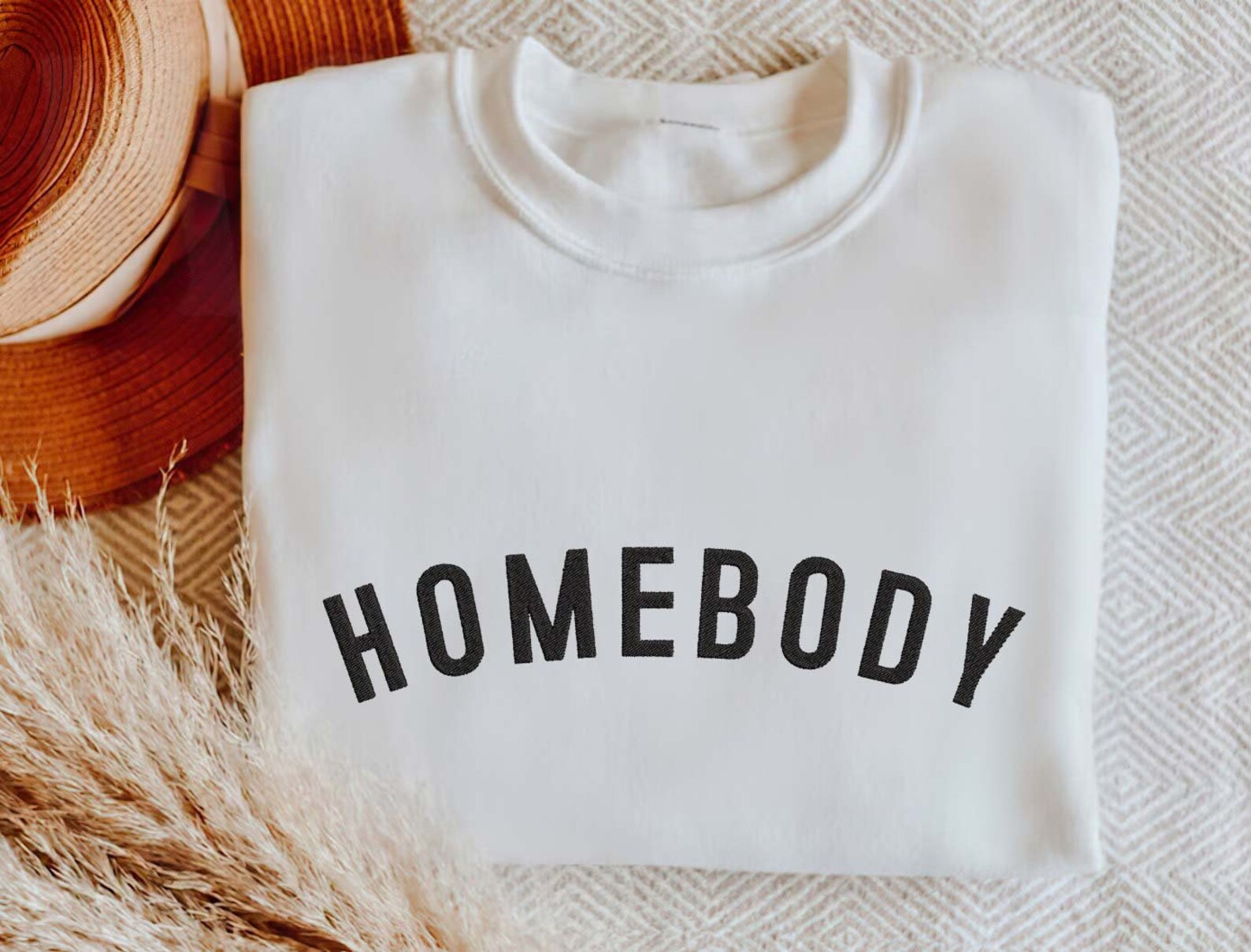 Homebody Embroidered Halloween Sweatshirt 2D Crewneck Sweatshirt All Over Print Sweatshirt For Women Sweatshirt For Men Sws3022