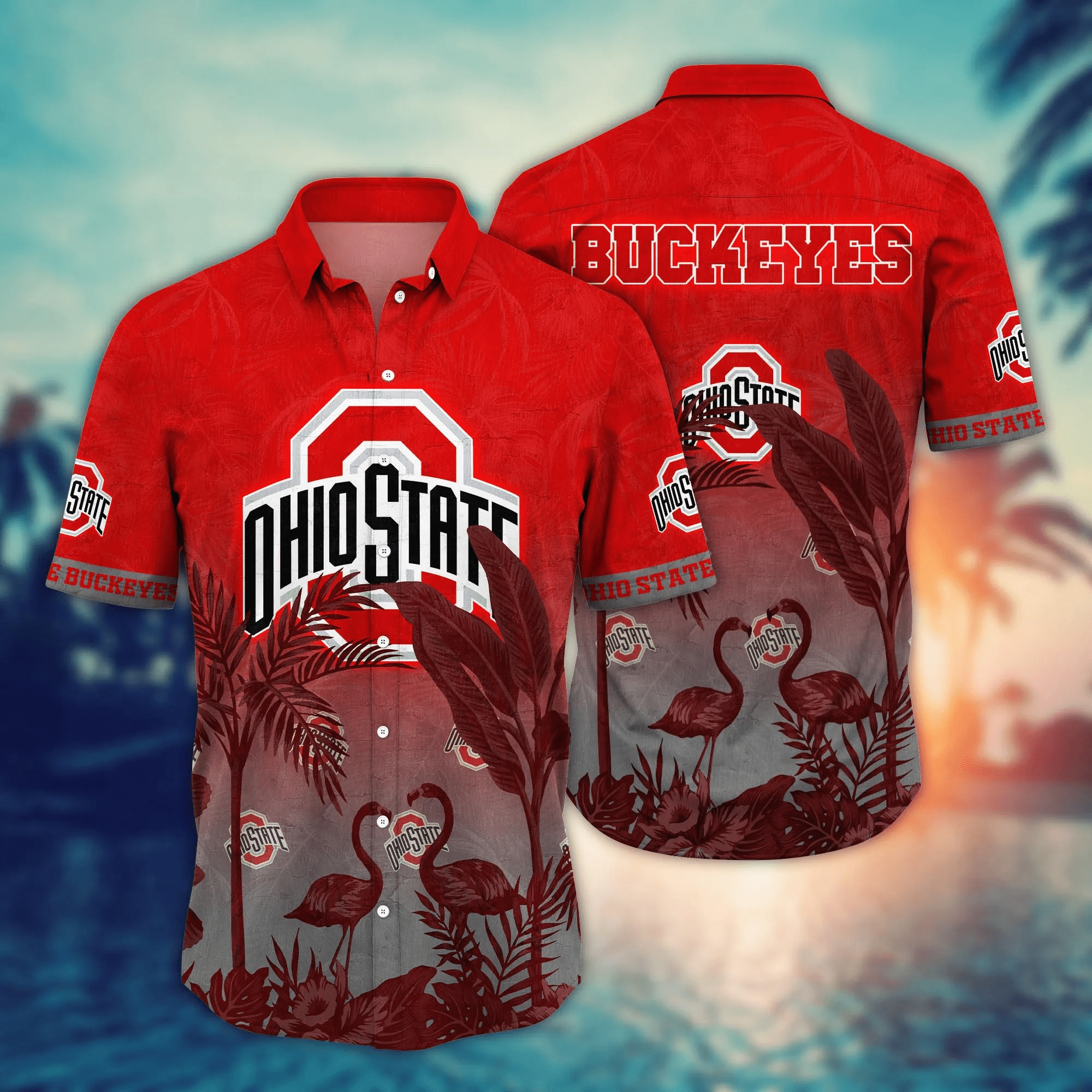 Ohio State Buckeyes NCCA Hawaiian Shirt Brightnesstime Aloha Shirt