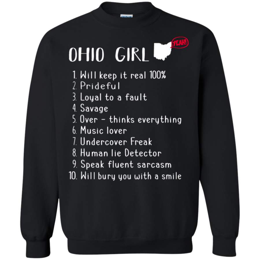 AGR Ohio Girl Will Keep It Real What She Can Do Sweatshirt