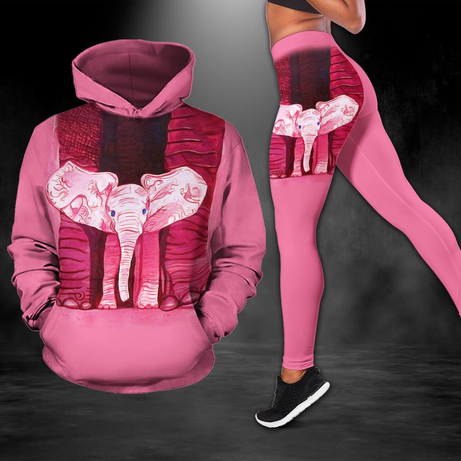 Pink Little Elephant Hoodie & Legging