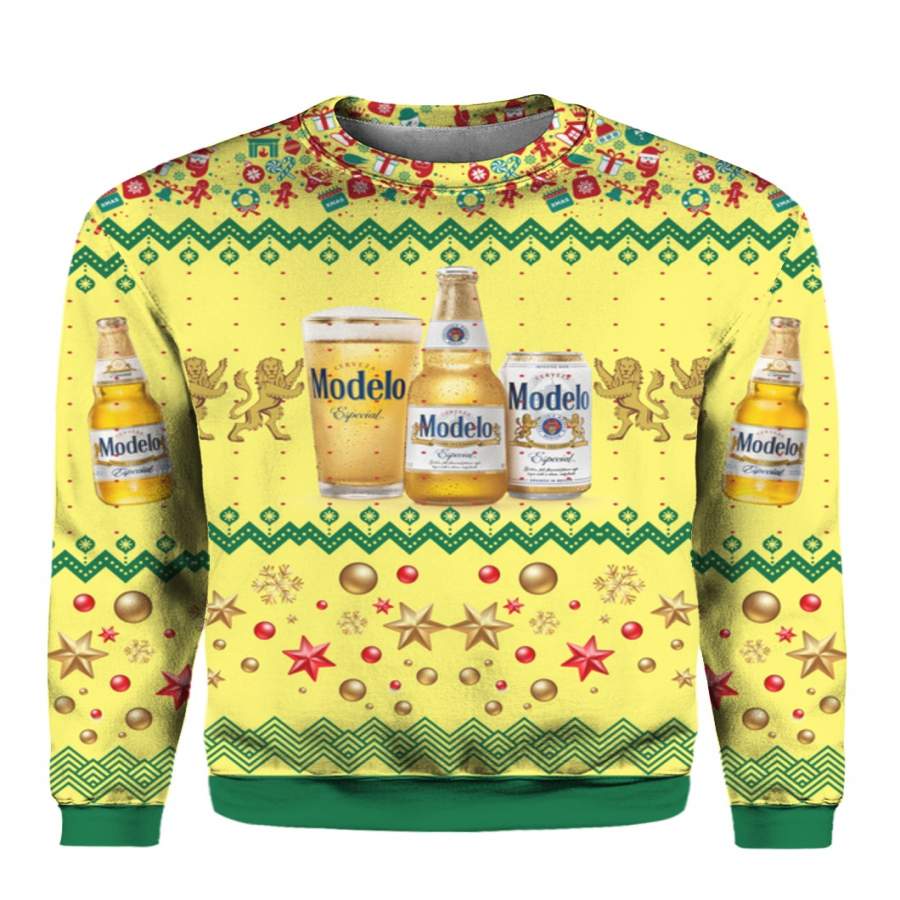 Modelo Especial Beer Bottles 3D Print Ugly Christmas Sweater T-Shirt