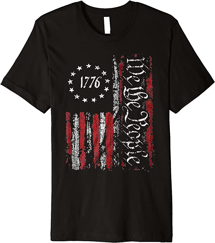 Vintage Old American Flag Patriotic 1776 We The People USA Premium T-Shirt