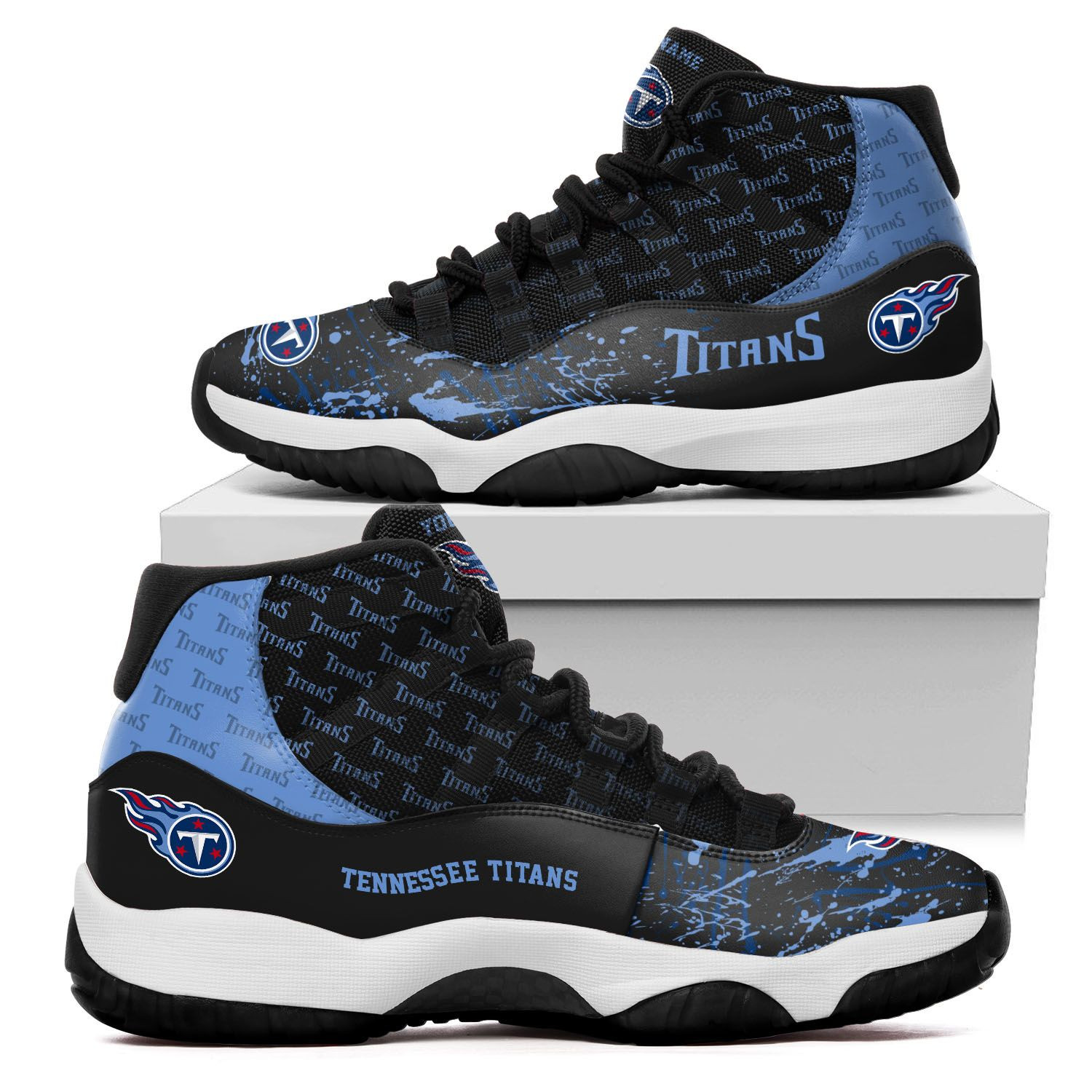 Tennessee Titans Custom Name Air Jd 11 Sneakers Shoes 148 For Football Fans