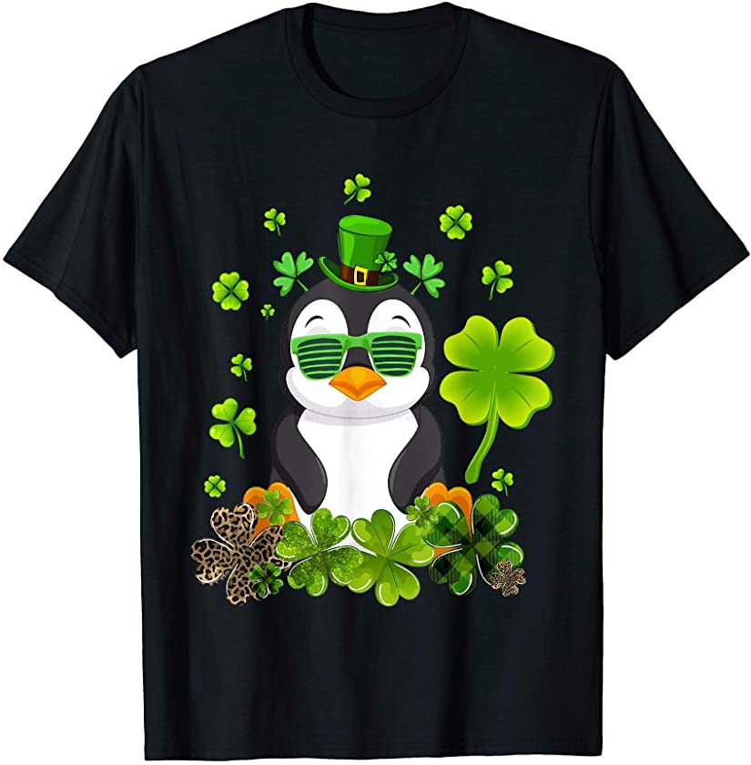 St. Patrick’s Day Penguin Green Shamrock St. Patty’s Day T-Shirt