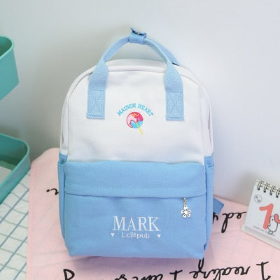 Cute Sweet Milk Box Canvas Candy Color Backpacks