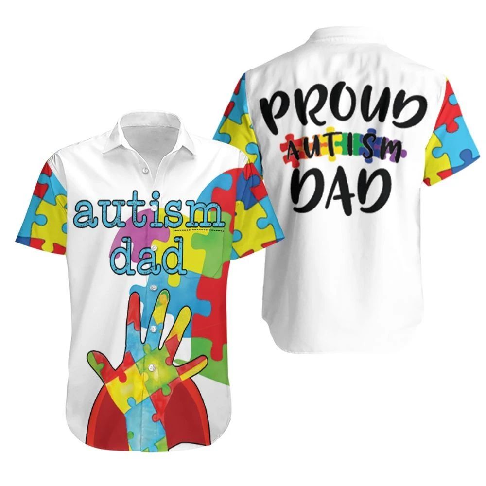 Autism Dad Superhero Shirt Autism Support Hawaiian Shirt Combo Beach