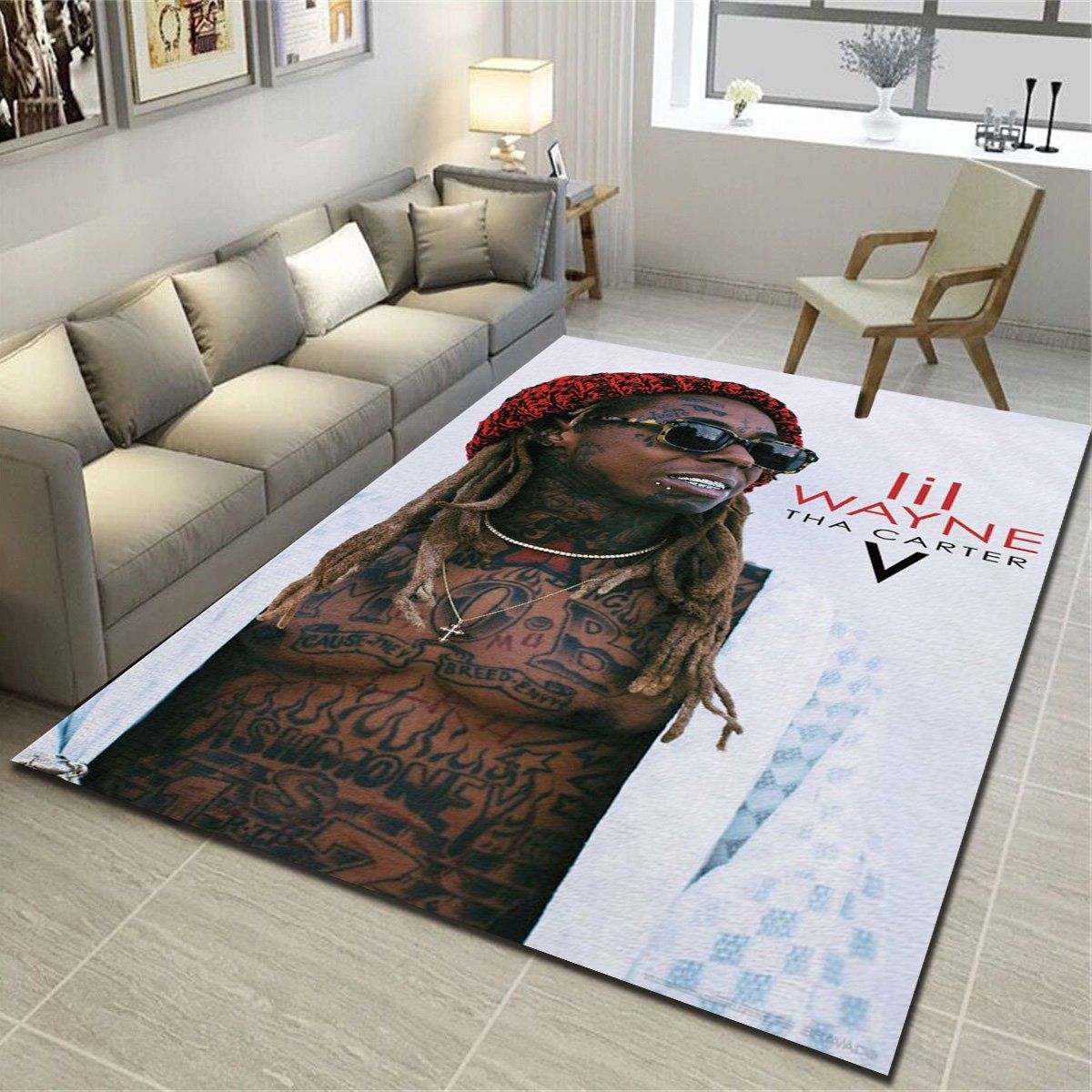 Lil Wayne Carter V Area Rugs, Living Room Bedroom Carpet