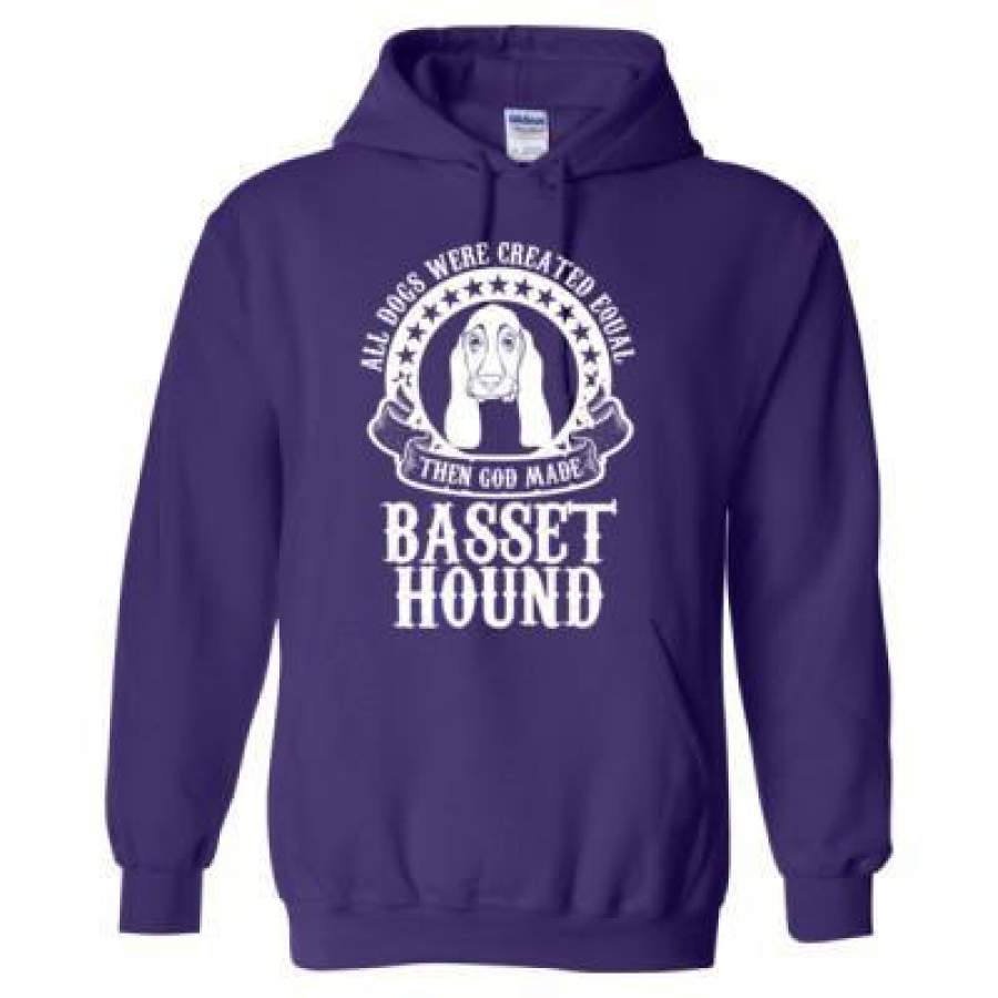 AGR All Dogs Were Created Equal God Made Basset Hound – Heavy Blend™ Hooded Sweatshirt