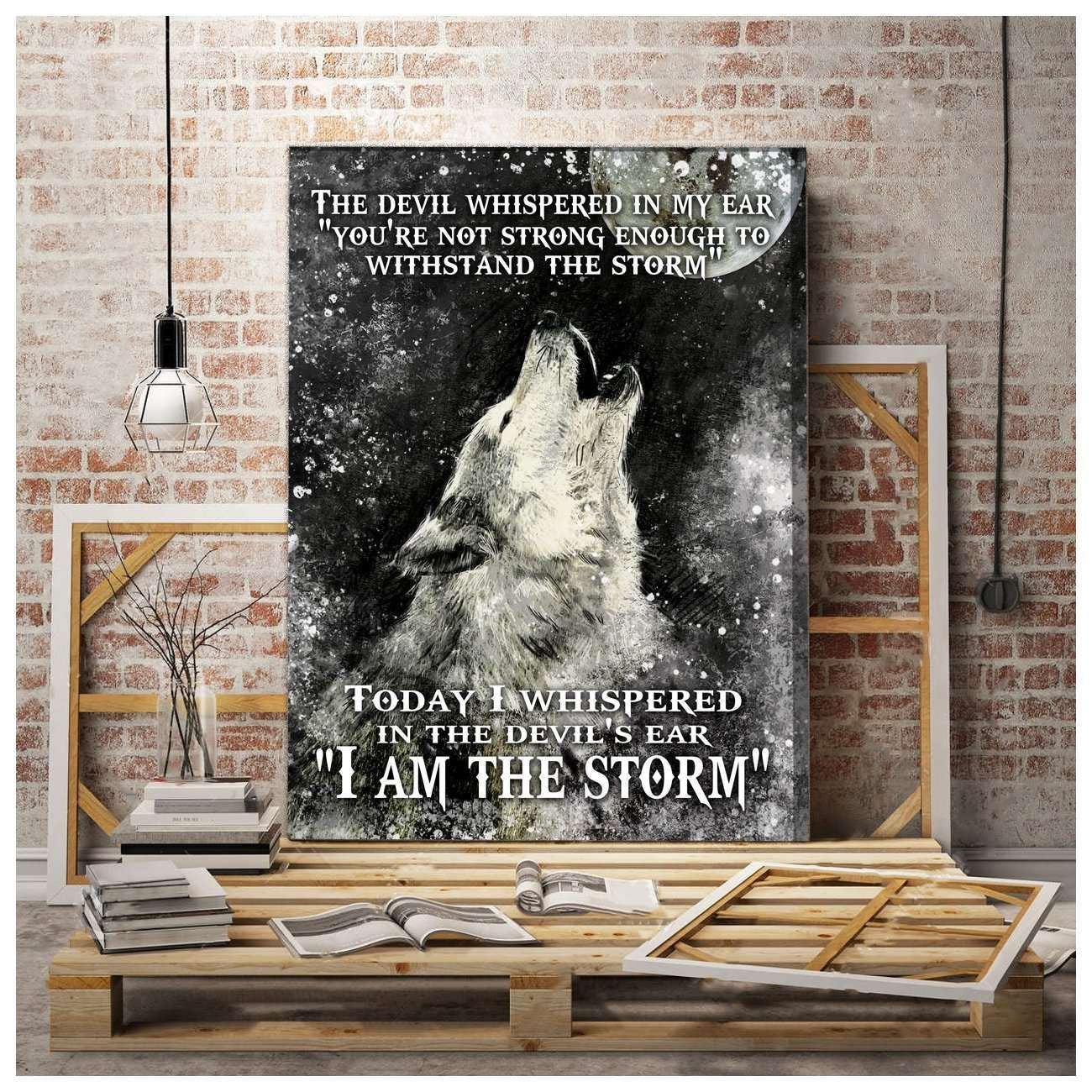 Canvas – Wolf – I Am The Storm Gift For Family, Wall Art Decor, Canvas Print, Home Decor