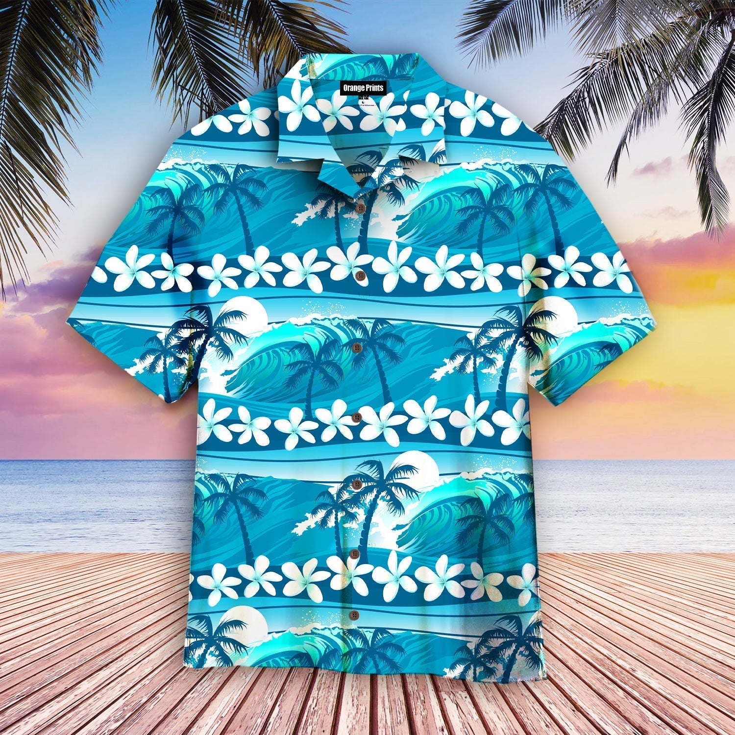 Blue Tropical Surfing Palm Trees Aloha Hawaii Shirts For Men Women Ha43542