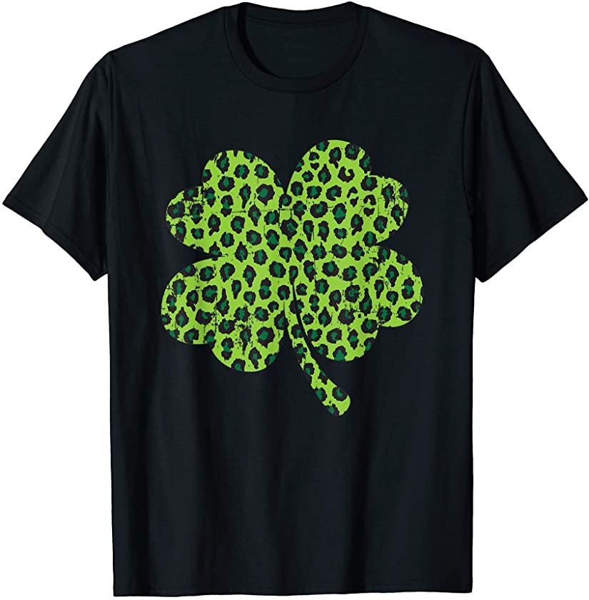 Buffalo Leopard Shamrock Funny St. Patrick’s Day Women Gift T-Shirt