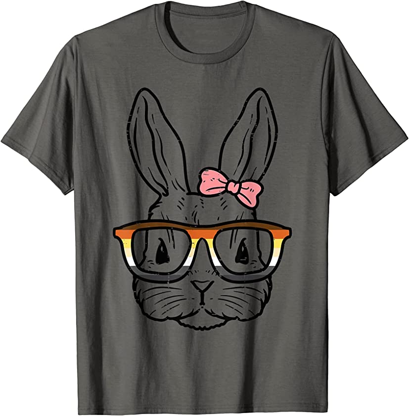 Mens Bunny Rabbit Glasses Cute LGBTQ Gay Bear Flag Gay Pride Men T-Shirt