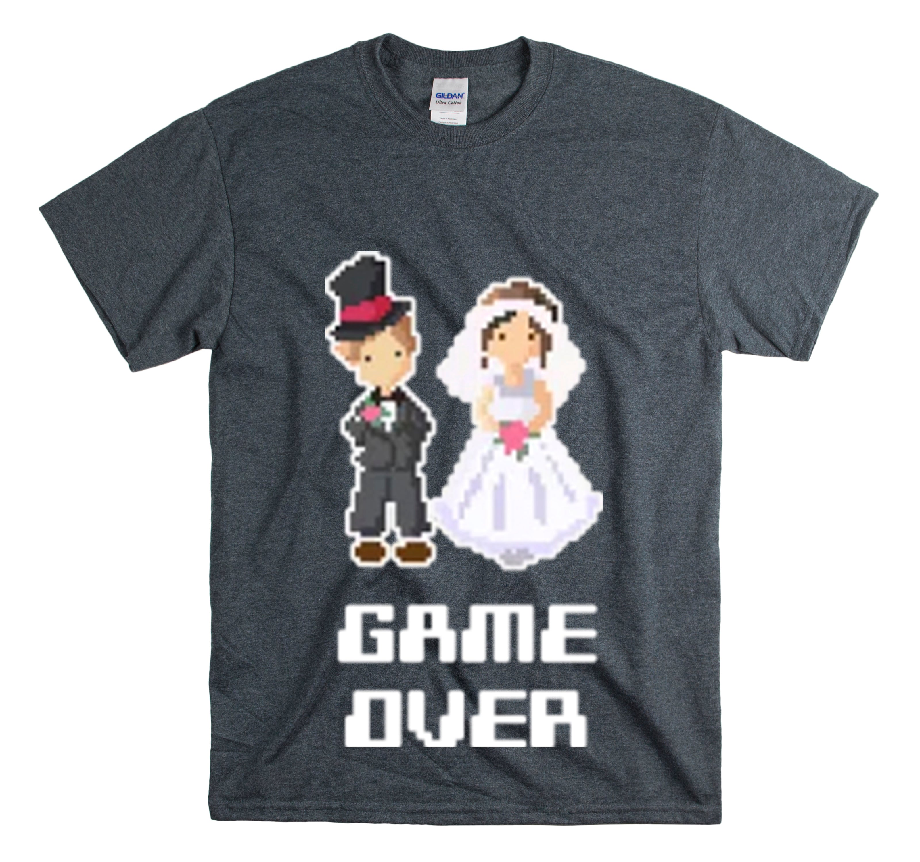 Shirt Funny Game Over Mr And Mrs Just Married Wedding Party Love T-Shirt Unisex Heavy Cotton Tee