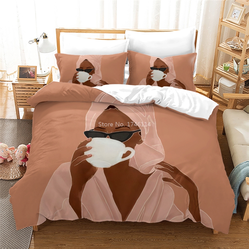 Sexy Fashion African Duvet Cover Set Twin Full Queen King Size Bedding Set 3D Cartoon Bed