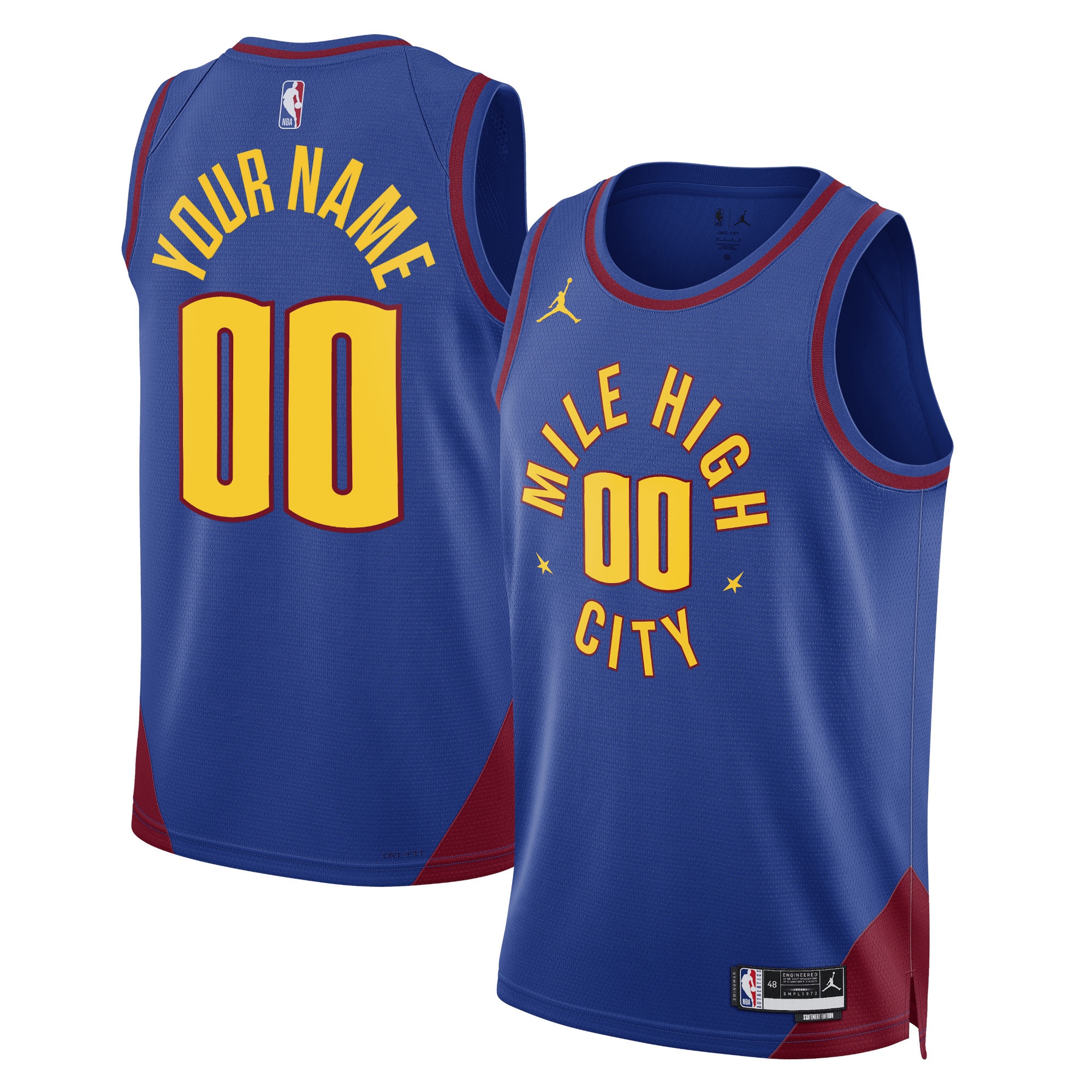 Denver Nuggets Jordan Brand Unisex 2022/23 Swingman Custom Jersey – Statement Edition – Blue