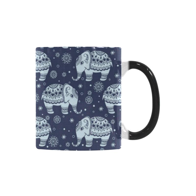 Elephant tribal design pattern Morphing Mug Heat Changing Mug