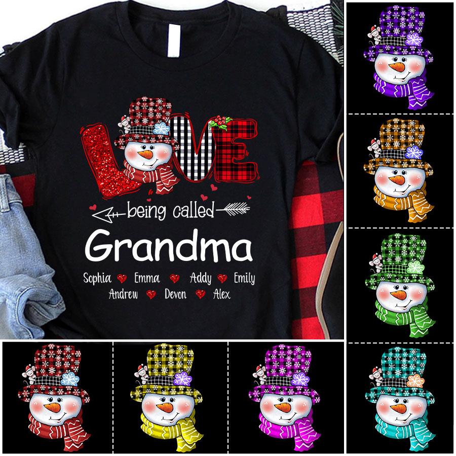 Love Being Called Grandma Snowman Christmas Shirt