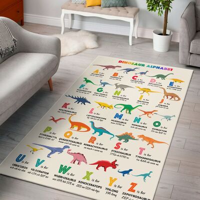 Dino Directory Name A-Z Alphabet ? Dinosaurs Beginning With The Letter Living Room Rug Carpet All Over Print Logo Custom Area Rug Carpet Full Sizes Home Living Rug Carpet Decor