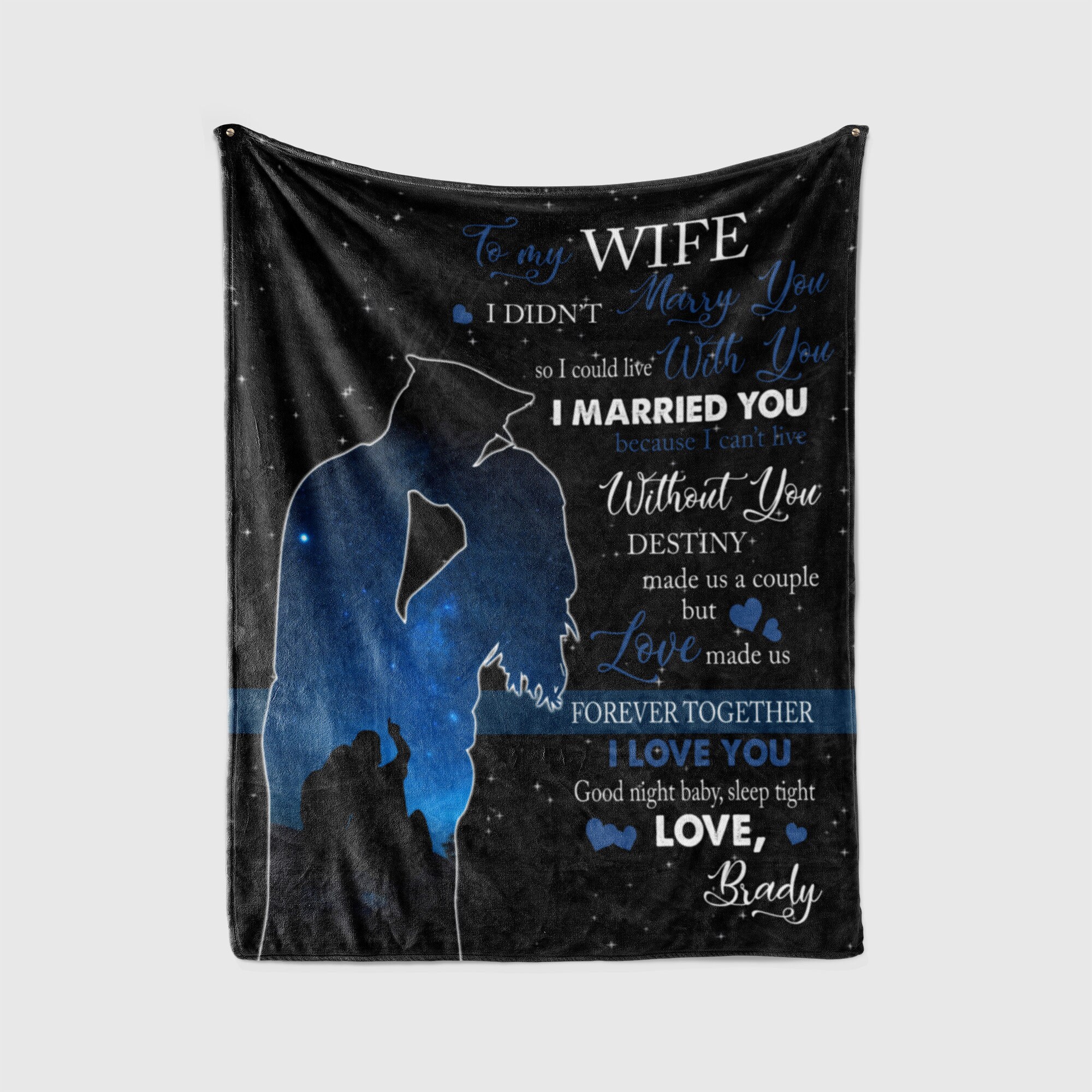 To My Wife Blanket, Custom Gift For Wife From Police Husband, Personalized Thin Blue Line Blanket, Gift Ideas For Lover.