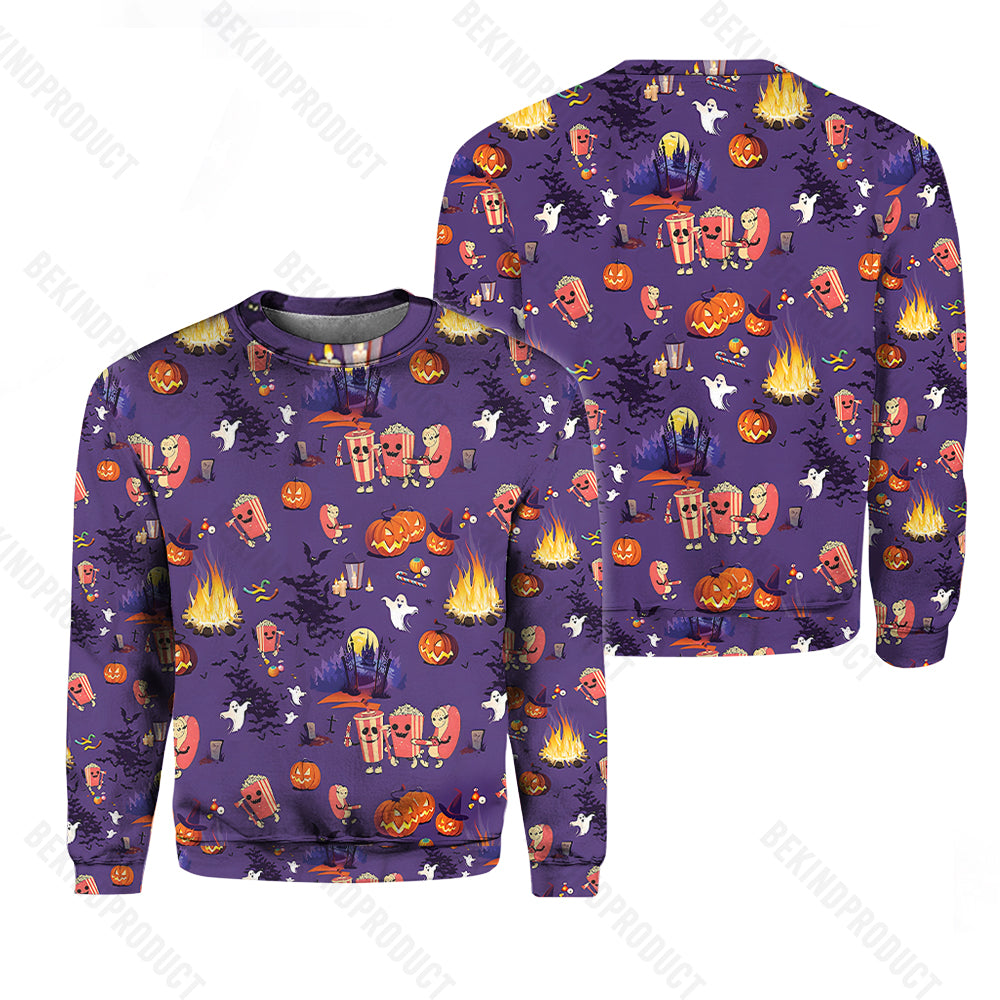 Night Halloween Purple Crewneck Sweatshirt All Over Print Sweatshirt For Women Sweatshirt For Men Swn1223