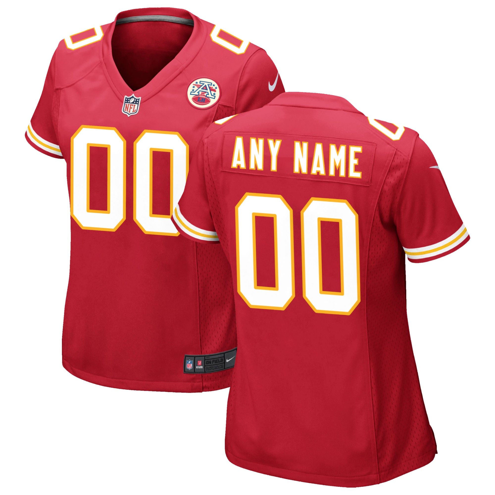 Kansas City Chiefs Women's Custom Game Jersey – Red