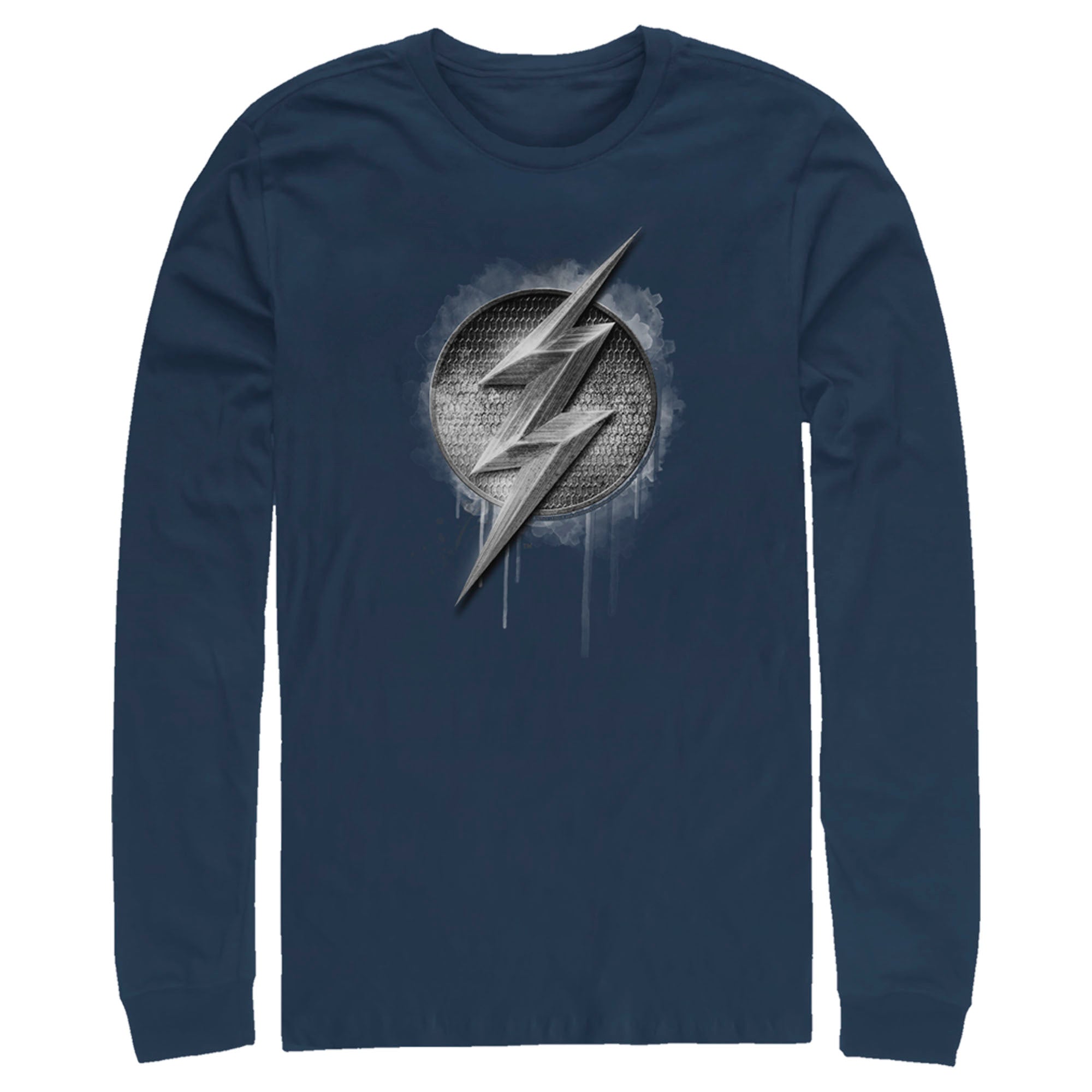 Zack Snyder Justice League Men’S The Flash Silver Logo  Long Sleeve Shirt