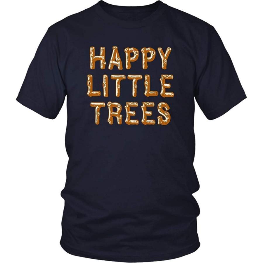 Men T-Shirt Happy Little Trees – Unisex Summer Fashion T-Shirt – Bob Ross Leisure T-Shirt