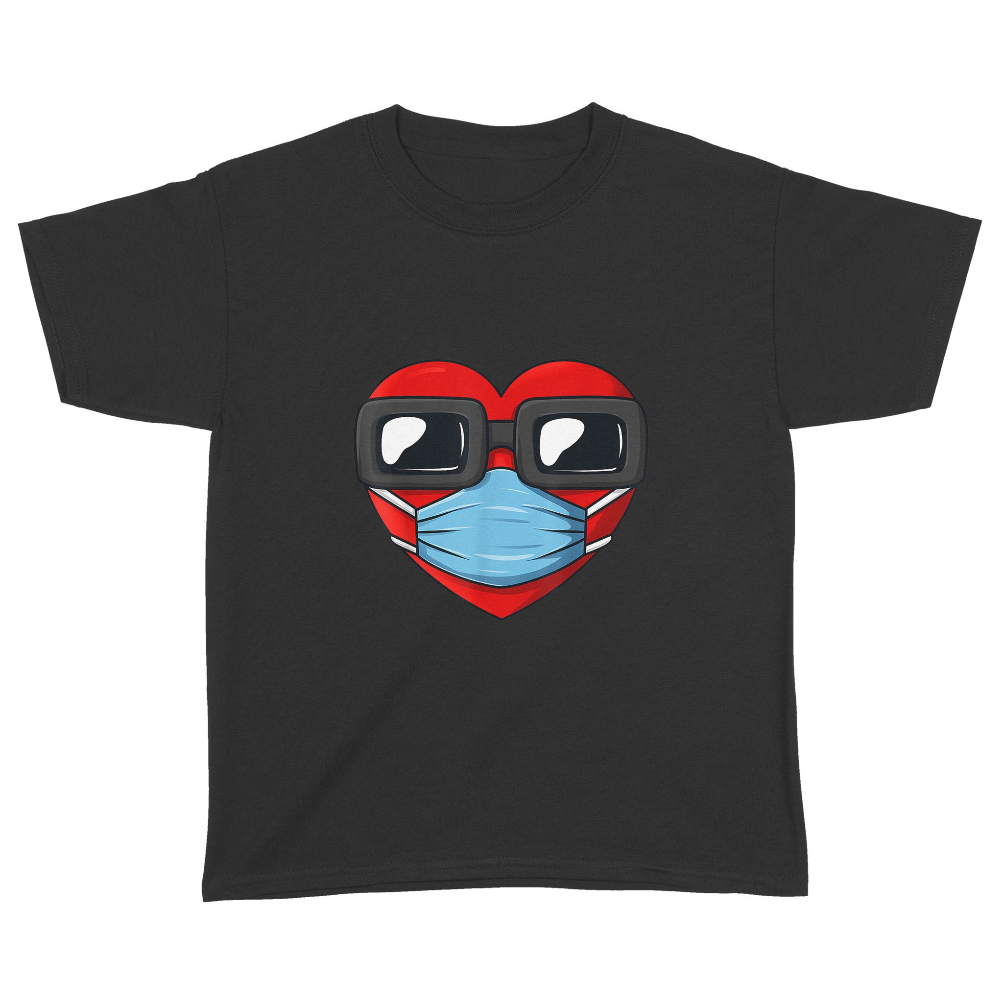 Heart In A Mask Funny Valentines Day Gift T-Shirt – Standard Youth T-shirt