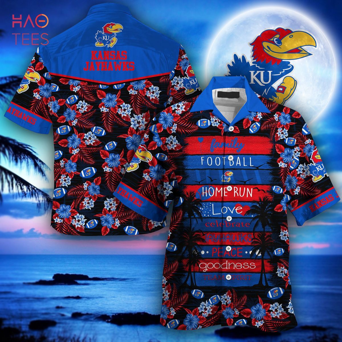 NCCA Kansas Jayhawks Black Blue Trendy Hawaiian Shirt Aloha Shirt