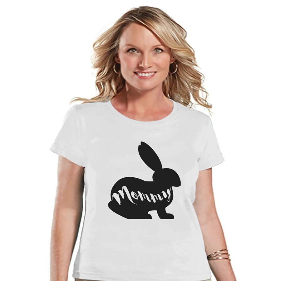 7 ate 9 Apparel Womens Mommy Bunny Easter T-shirt