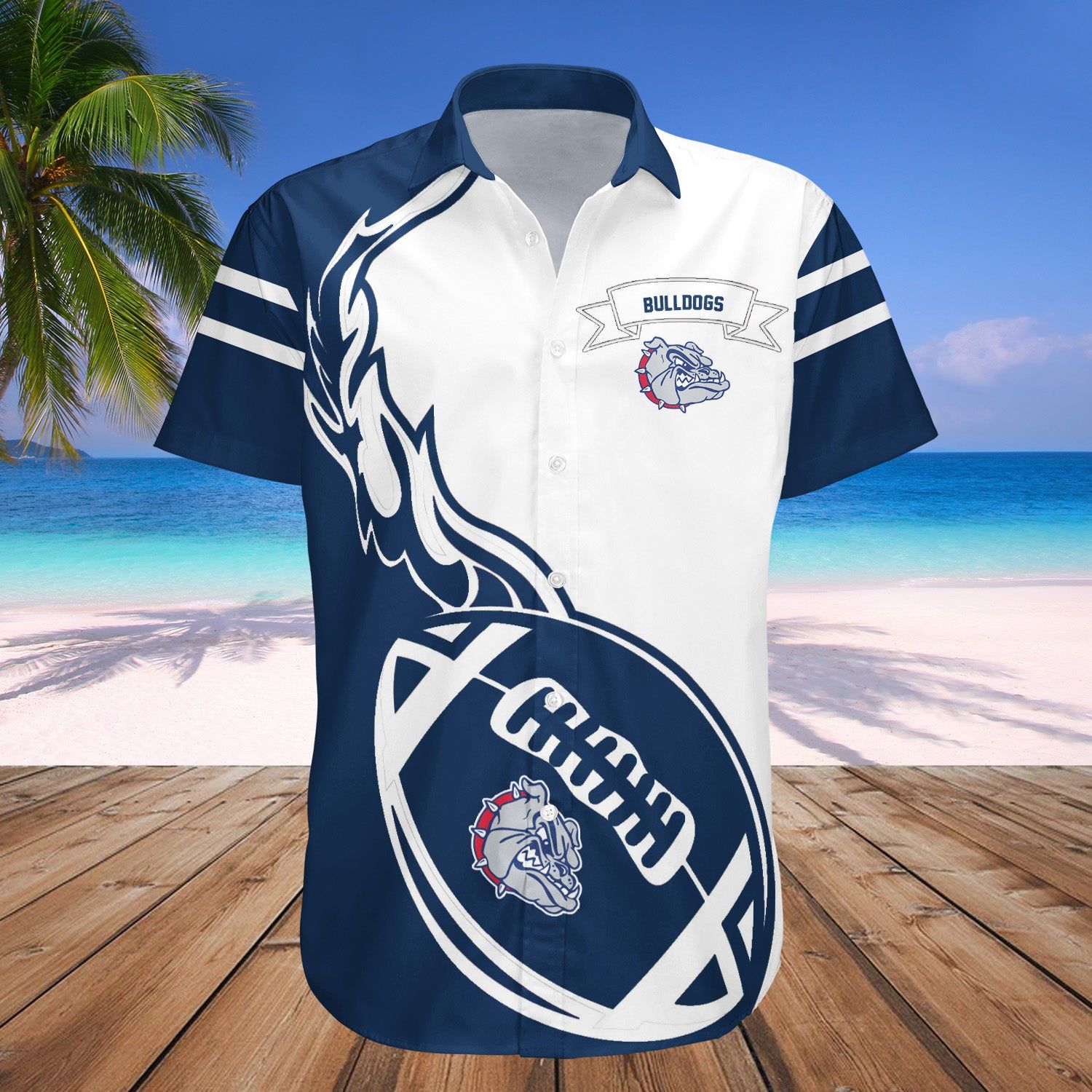 Gonzaga Bulldogs Hawaii Shirt Flame Ball – NCCA