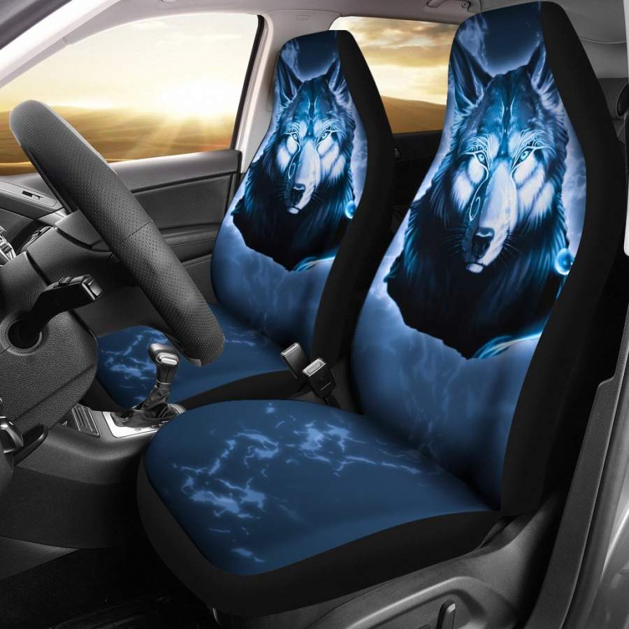 Spirit Blue Wolf Car Seat Covers