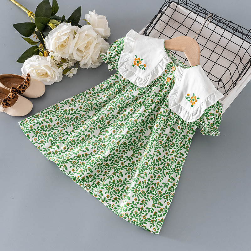 Baby Girls Summer Clothes kids Floral Embroidered Dress for toddler Girls Baby Cloth1-6 T Birthday princess party Dresses dress alx