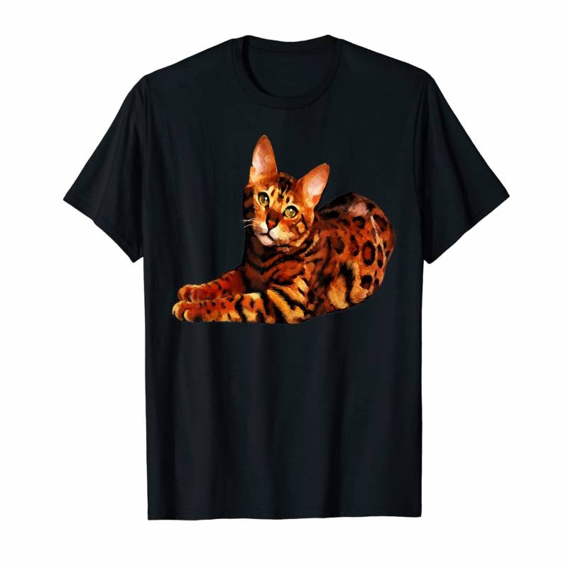 Bengal Cat Gift For Kitten Lover Colorful Art Kitty Adoption T-shirt