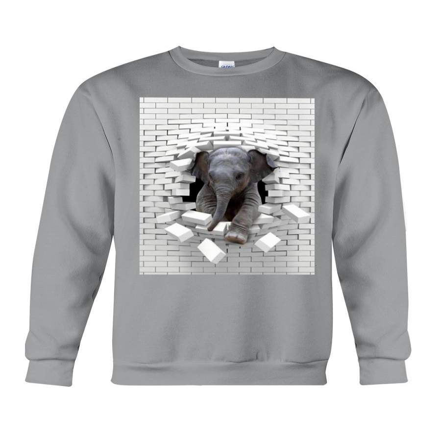 Elephants Break The Brick Wall For Elephant Lovers Sweatshirt