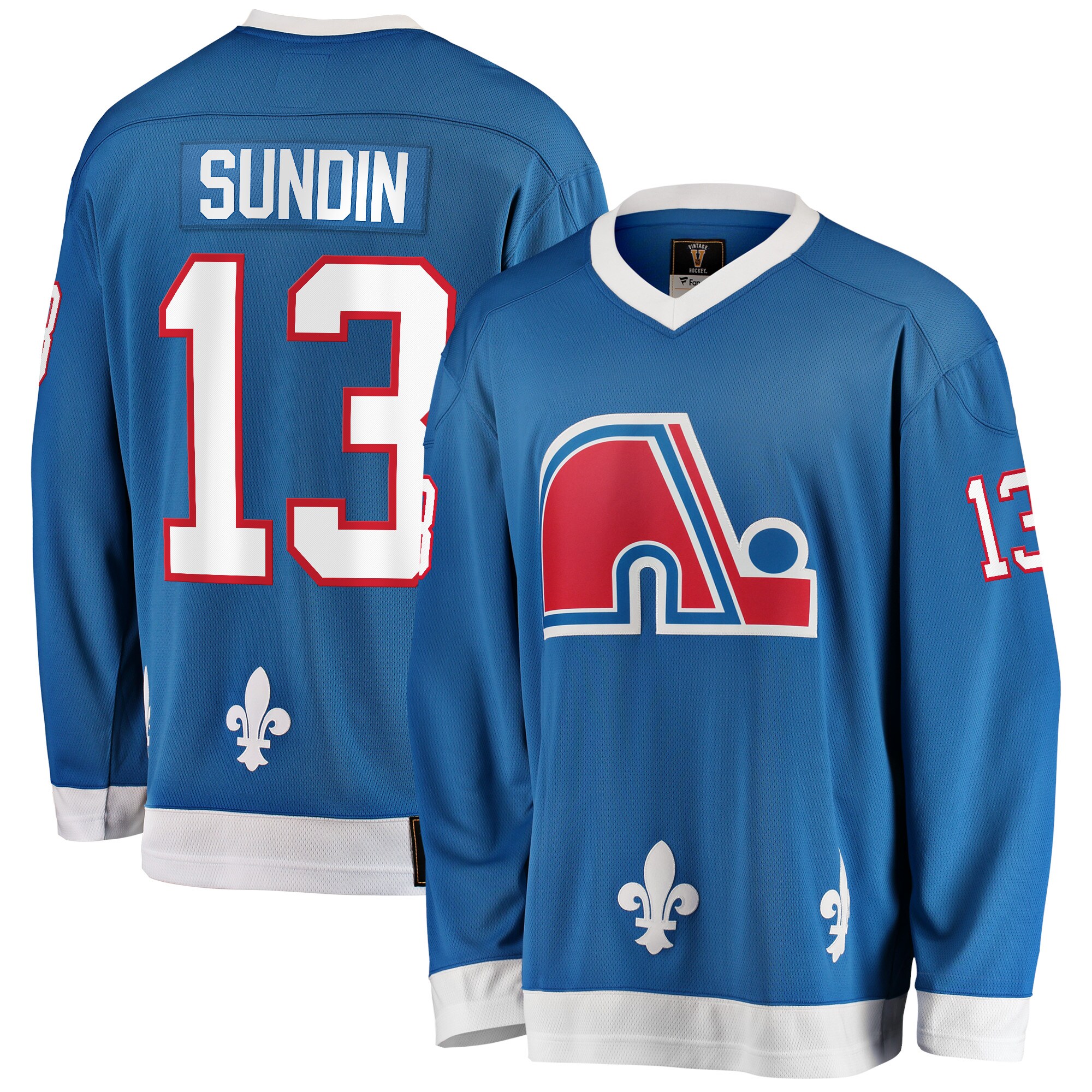 Men's Quebec Nordiques Mats Sundin Blue Premier Breakaway Retired Player Jersey