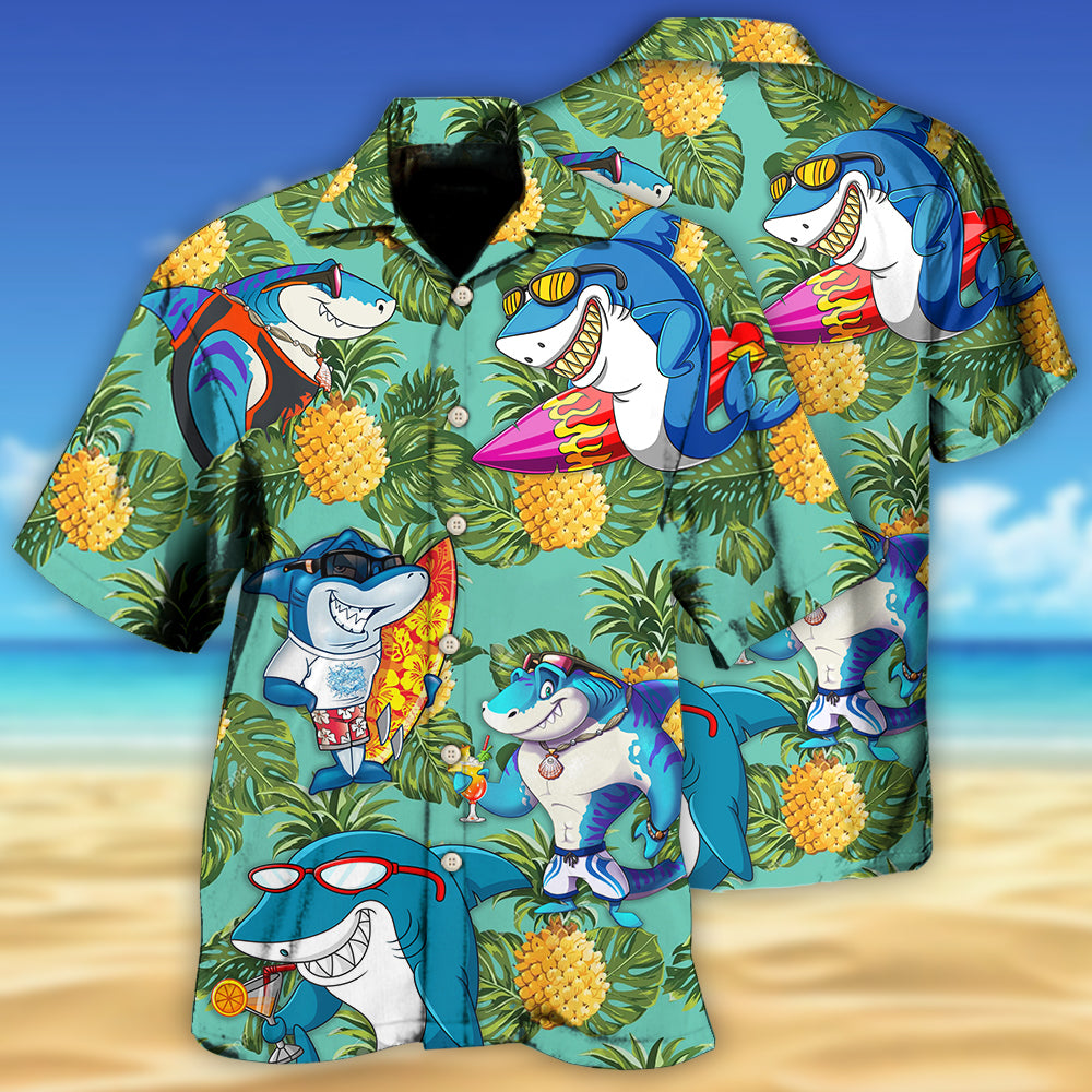 Shark Pineapple Tropical Leaf – Hawaiian Shirt – Haws04Ndn090422