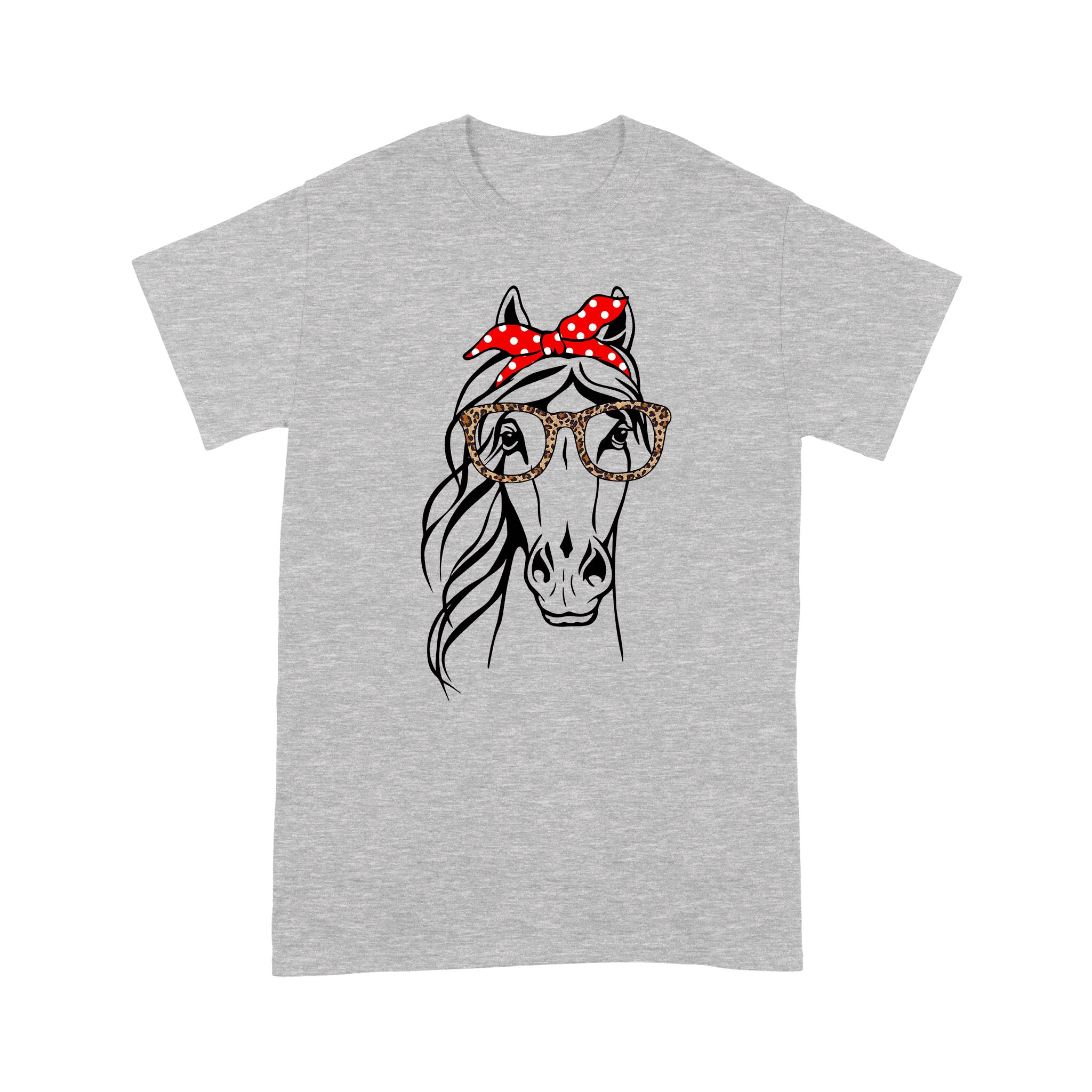 Dng Fashion ‘S Horse Bandana Leopard Glasses Horseback Riding Horse Lover – Standard T-Shirt