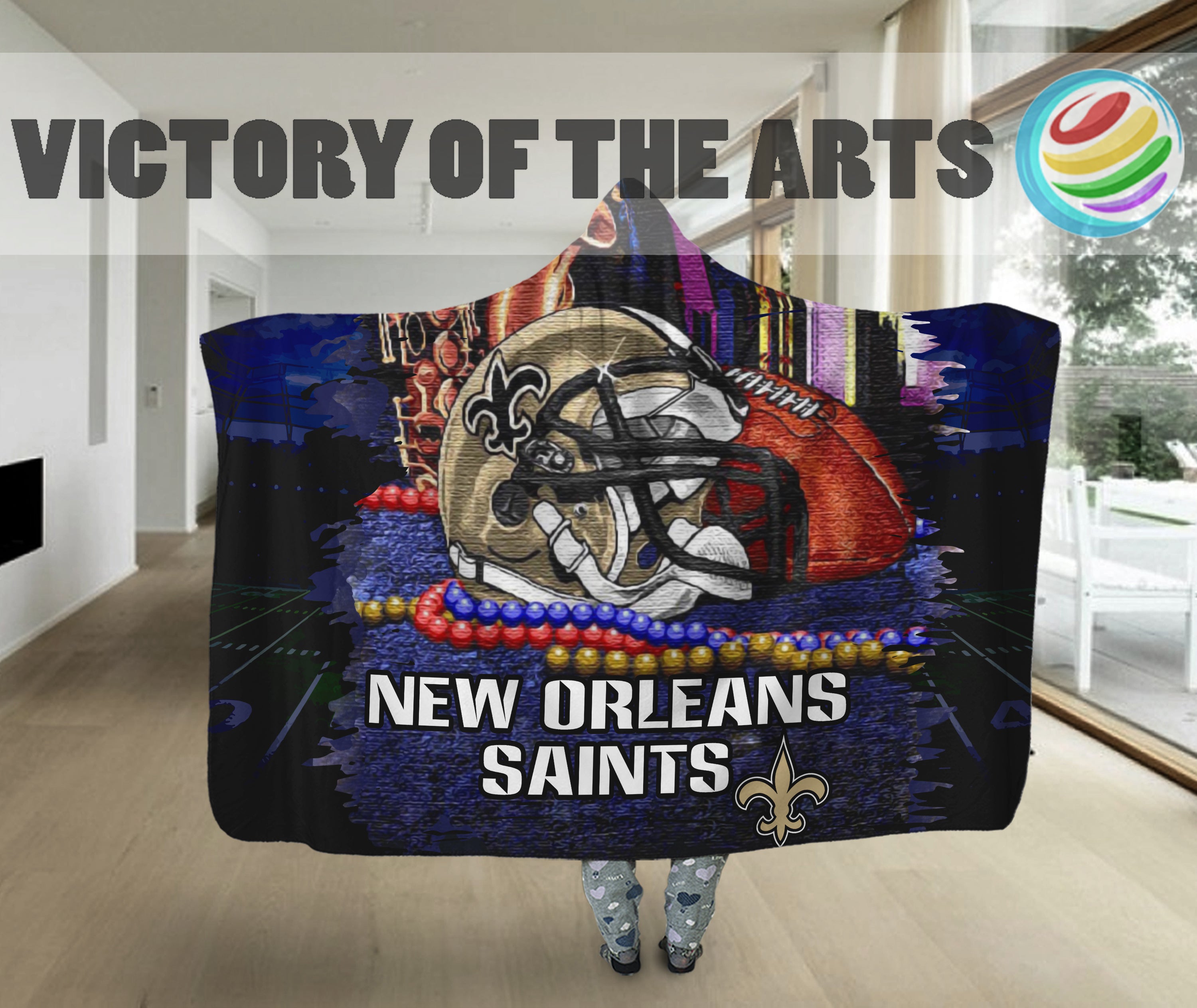 New Orleans Saints Home Gift For Fan 3D Full Printing Hooded Blanket 5720