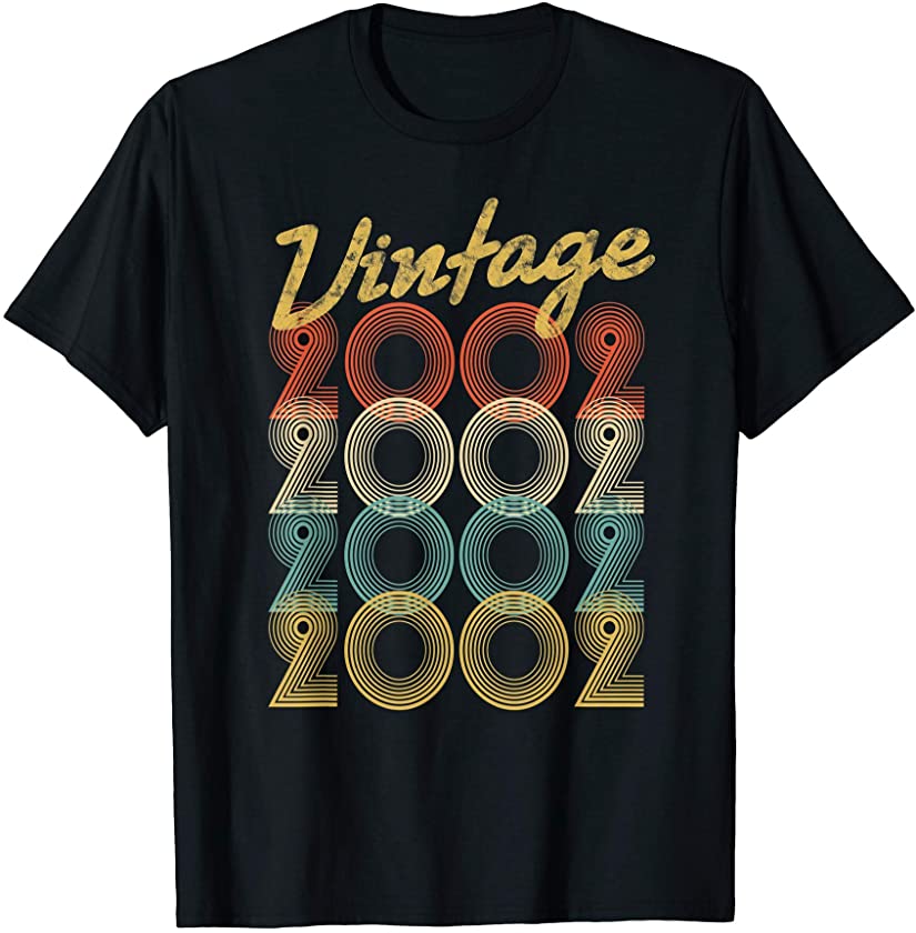 19th Birthday Gift Vintage 2002 Retro Pop Style 19 yrs old T-Shirt