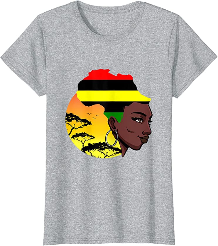 Womens Juneteenth African Queen Black History Month Flag Africa T-Shirt