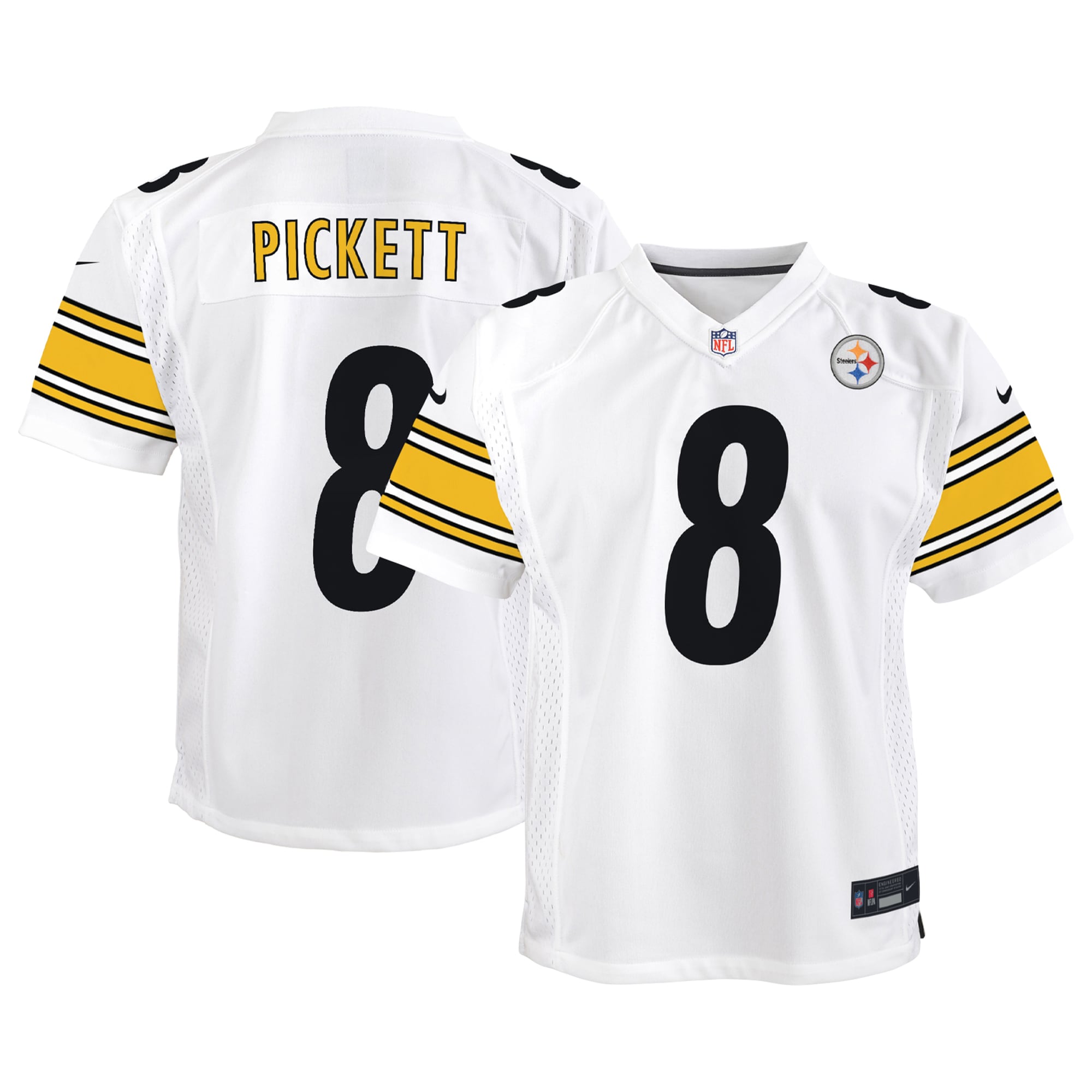 Youth Pittsburgh Steelers Kenny Pickett White Game Jersey