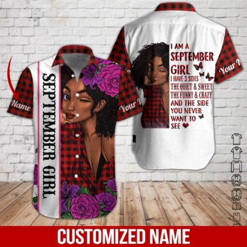 September Girl Custom Name Hawaii Shirt For Men Women Adult Ha94543