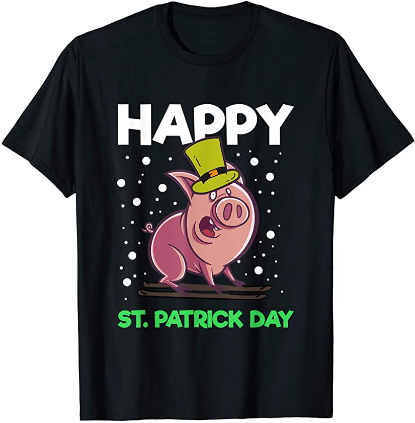 St. Patrick Day Funny Cute Pig Animal Lover Humorous Gifts T-Shirt