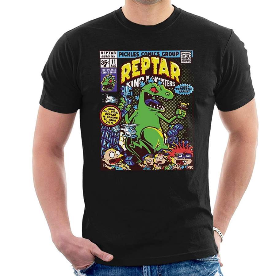 Fashion Men'S T-Shirt Reptar King Of Monsters Rugrats Cotton T-Shirt Men'S Punk T-Shirt